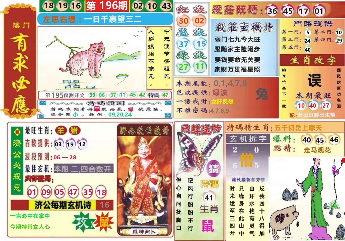 澳门有求必应 第196期