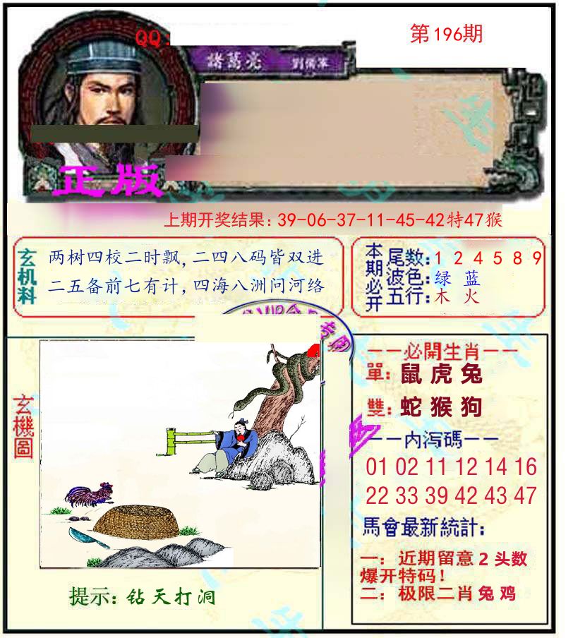 诸葛亮玄机 第196期