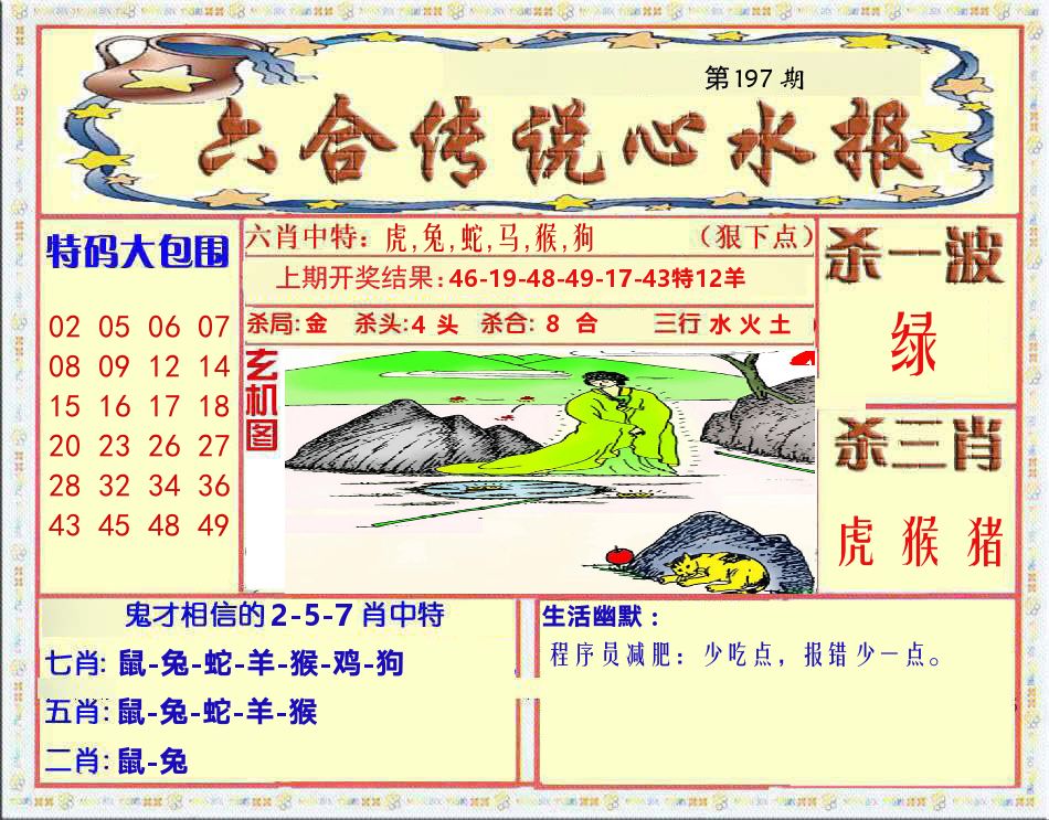 六合传说心水报 第197期