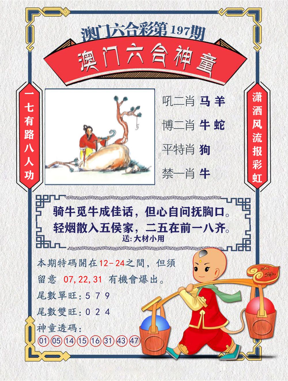 六合神童 第197期