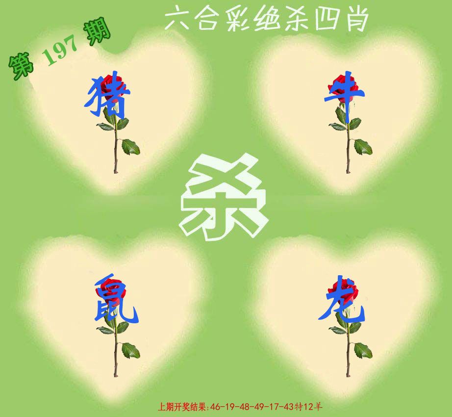 绝杀四肖 第197期