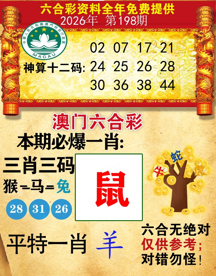 澳门必爆 第198期