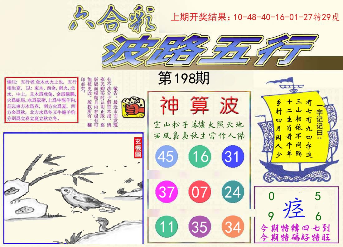 波路五行 第198期