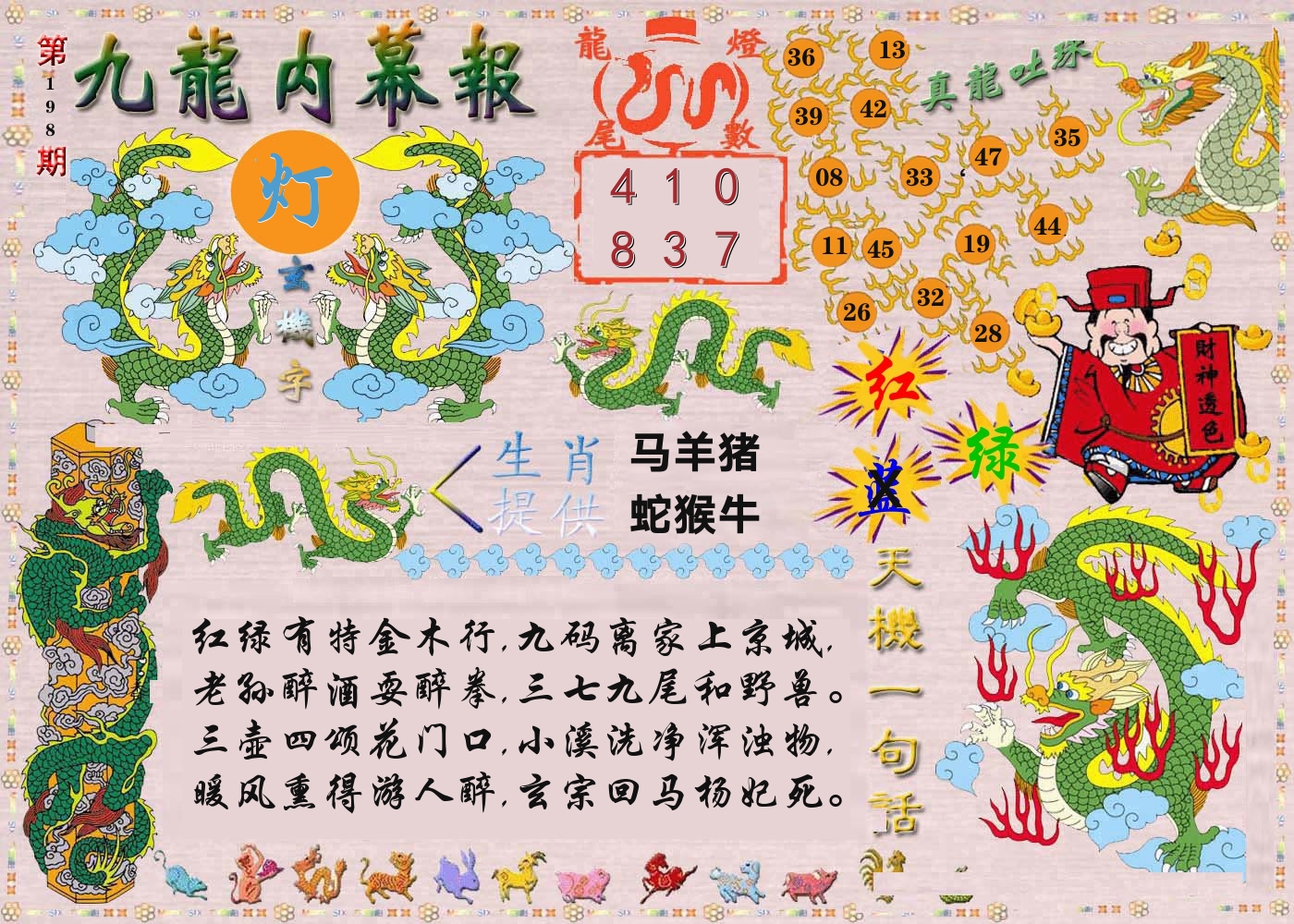 澳门内幕报 第198期