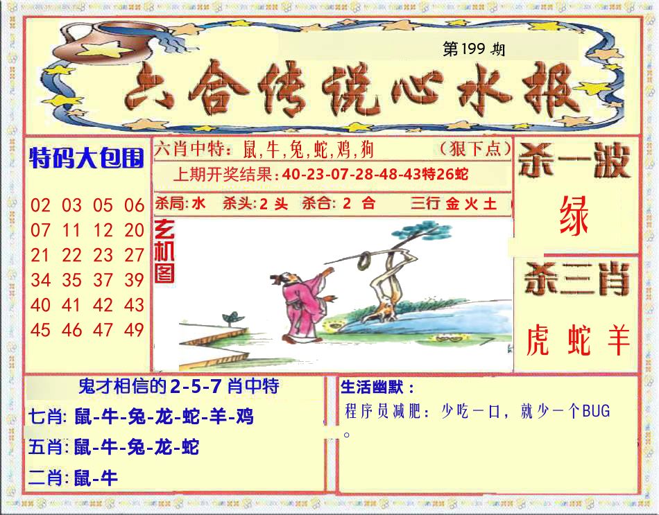 六合传说心水报 第199期