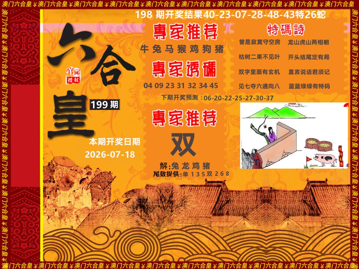 六合皇系列 第199期