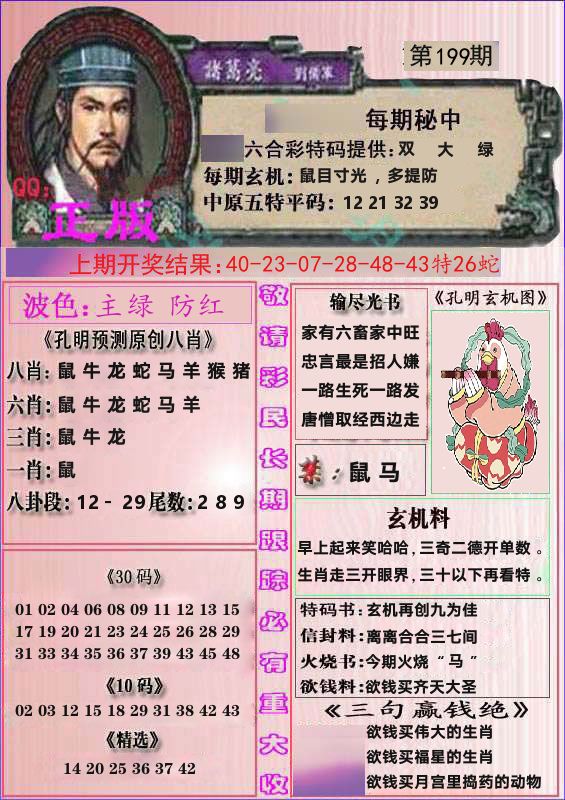 诸葛亮正版 第199期