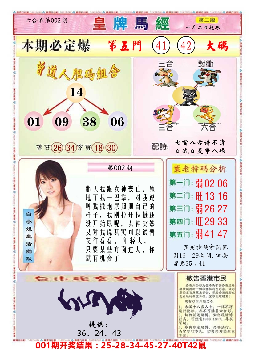 澳门皇牌马经B 第2期