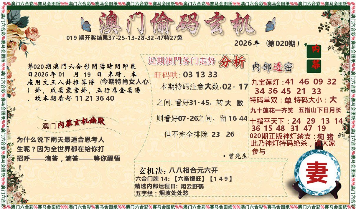 偷码玄机 第20期
