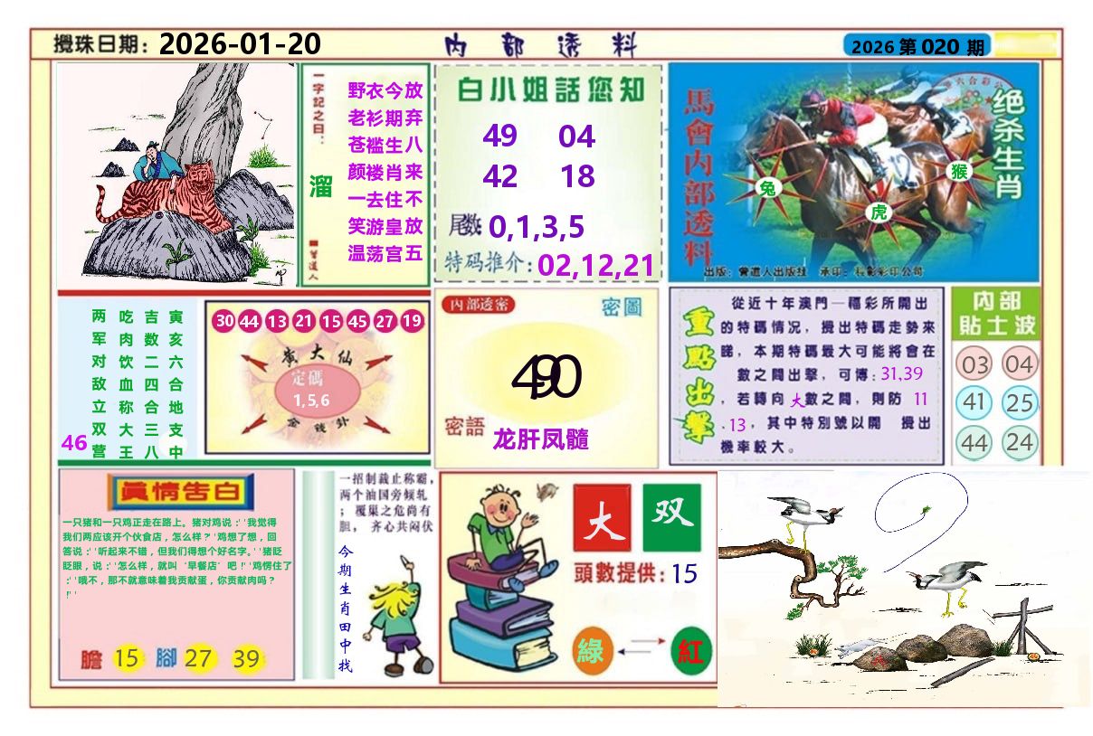 澳门内部透料A 第20期