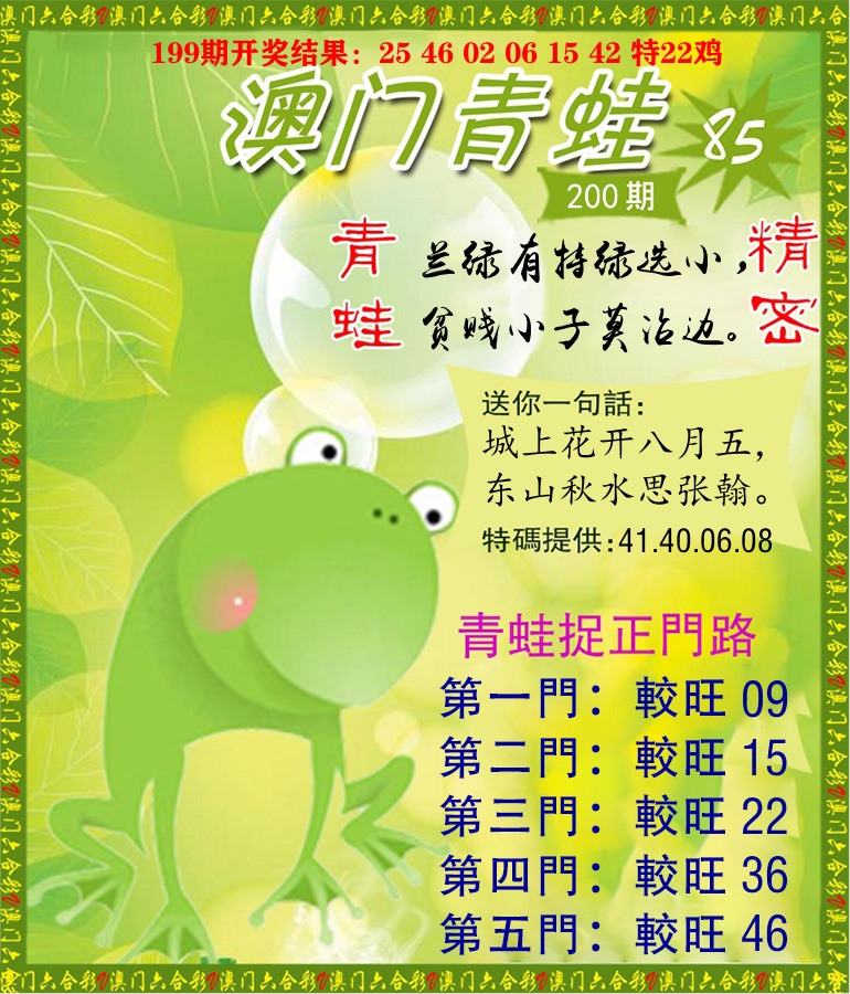 青蛙系列85 第200期