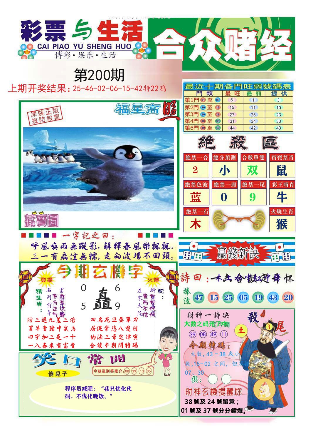 合众赌经 第200期