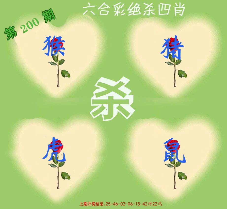 绝杀四肖 第200期