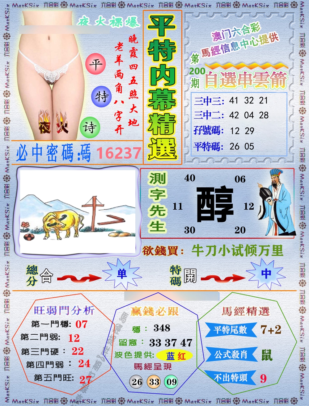 平特内幕精选 第200期