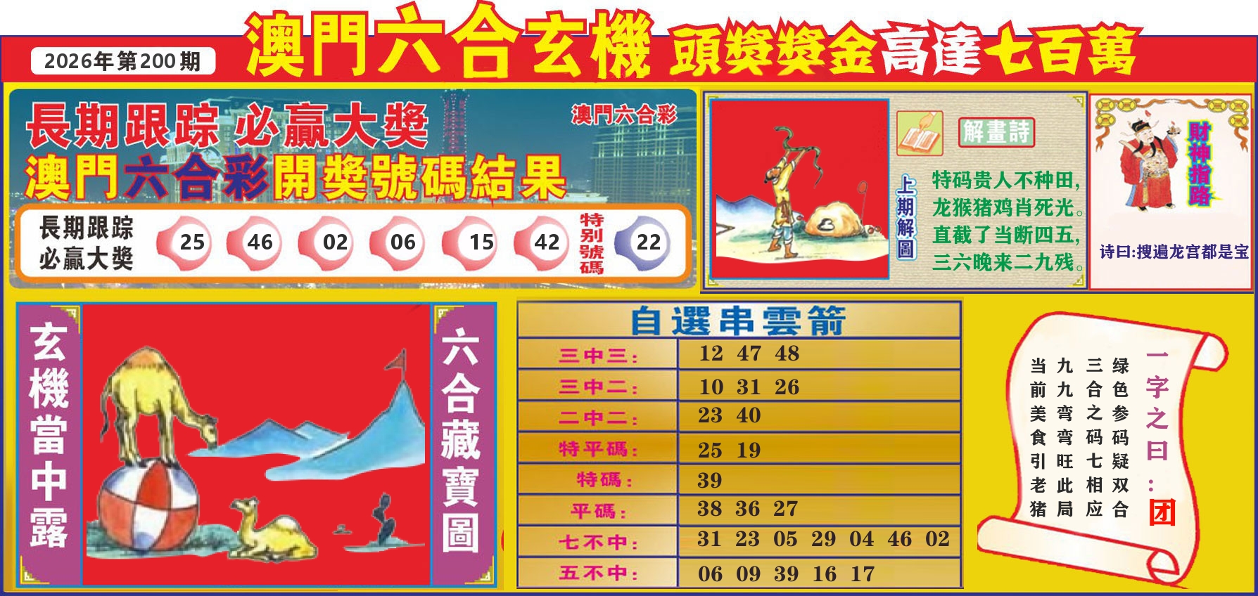 七星彩图C 第200期