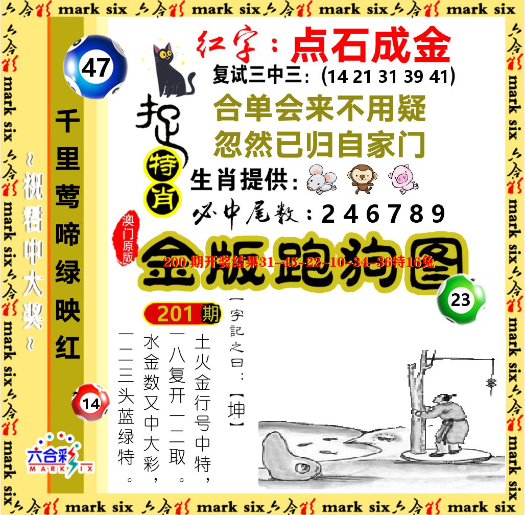金版跑狗图 第201期