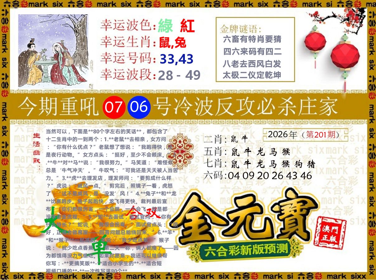 金元宝 第201期