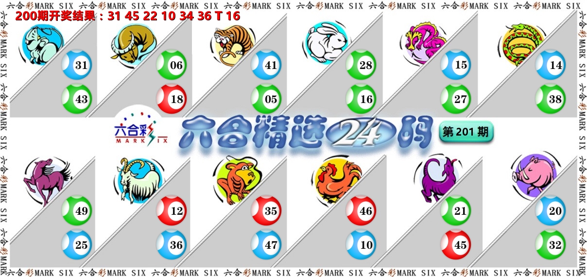 六合精选24码 第201期