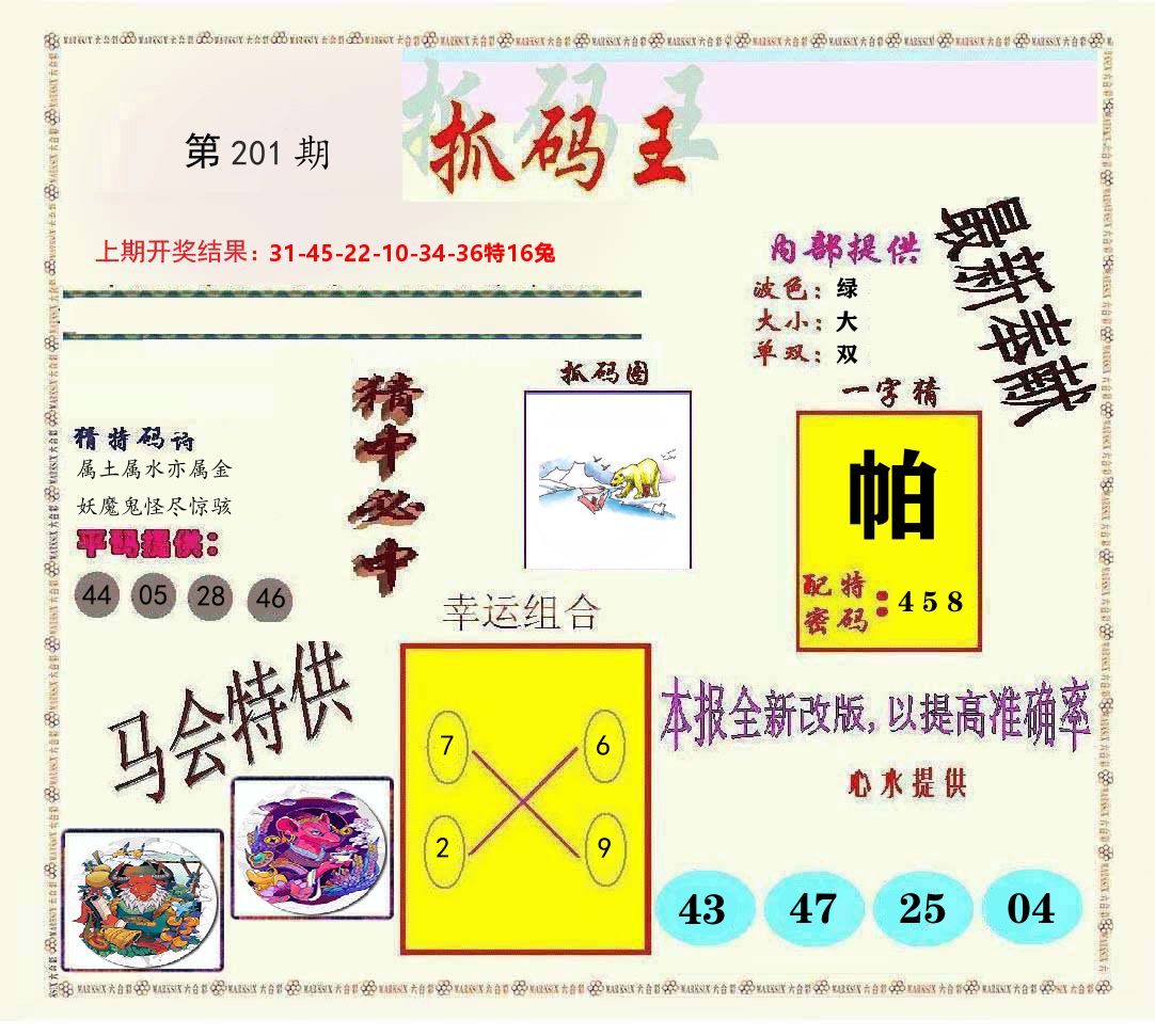 抓码王 第201期