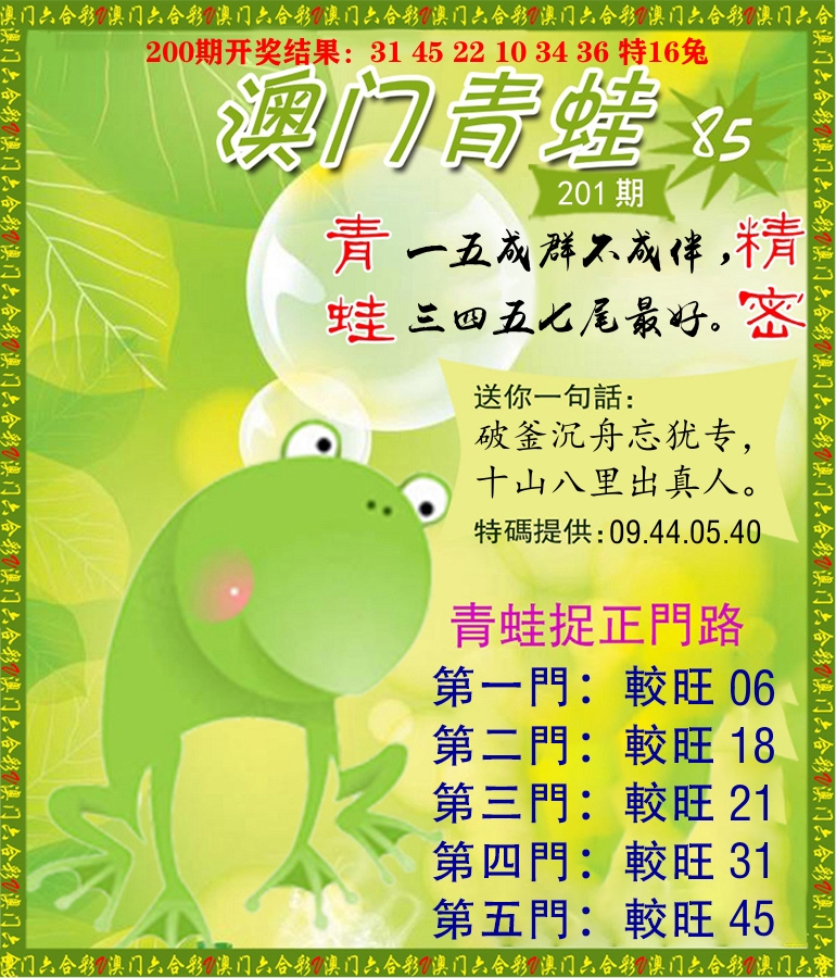 青蛙系列85 第201期