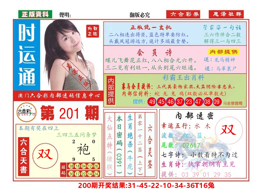 澳门惠泽社群 第201期
