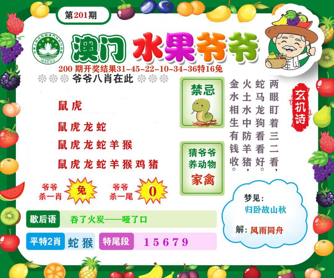 澳门水果爷爷 第201期