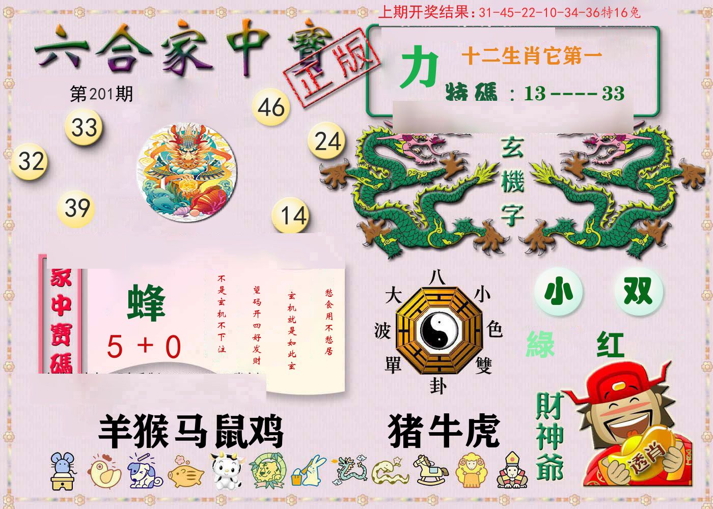 六合家中宝 第201期