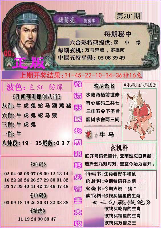 诸葛亮正版 第201期