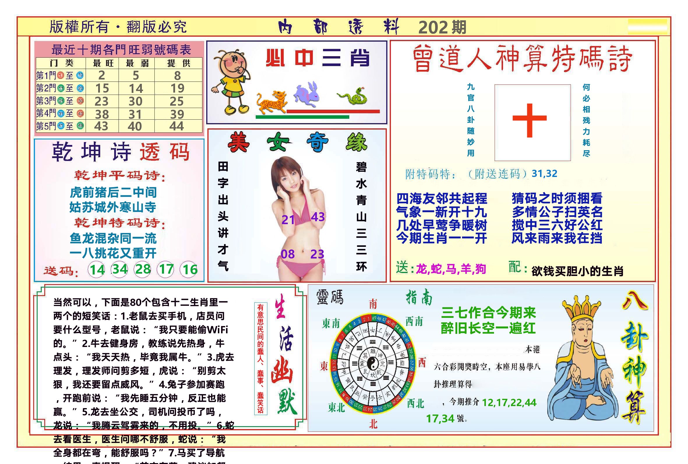 澳门内部透料B 第202期