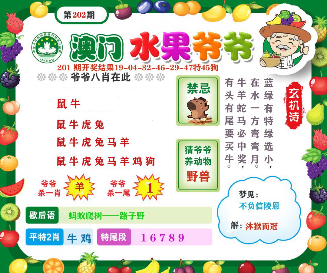 澳门水果爷爷 第202期