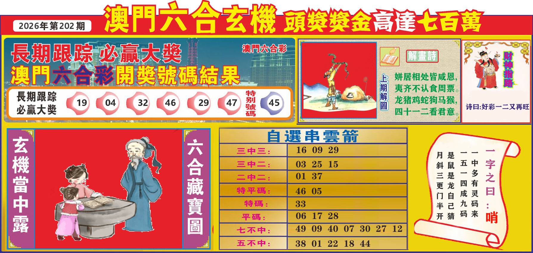 七星彩图C 第202期