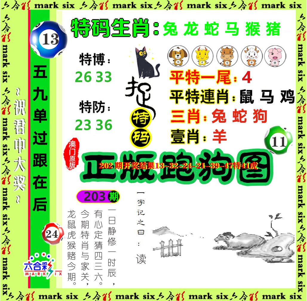 正版跑狗图 第203期