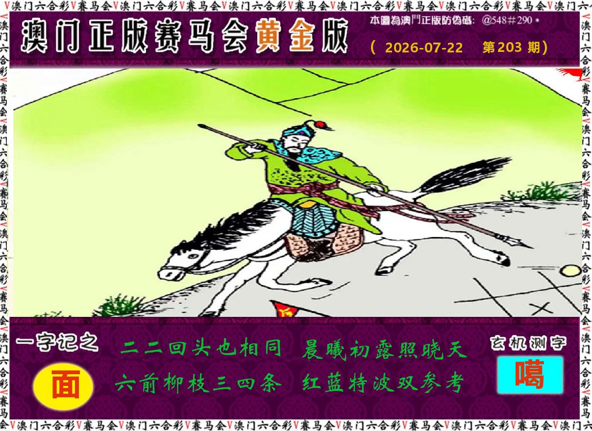 赛马会黄金版 第203期