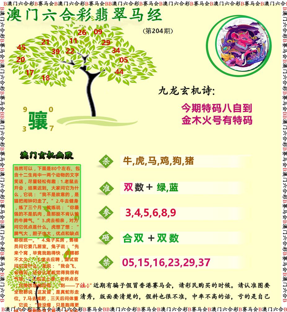 翡翠马经 第204期