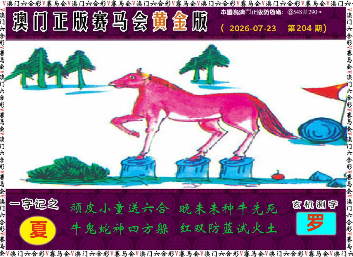 赛马会黄金版 第204期