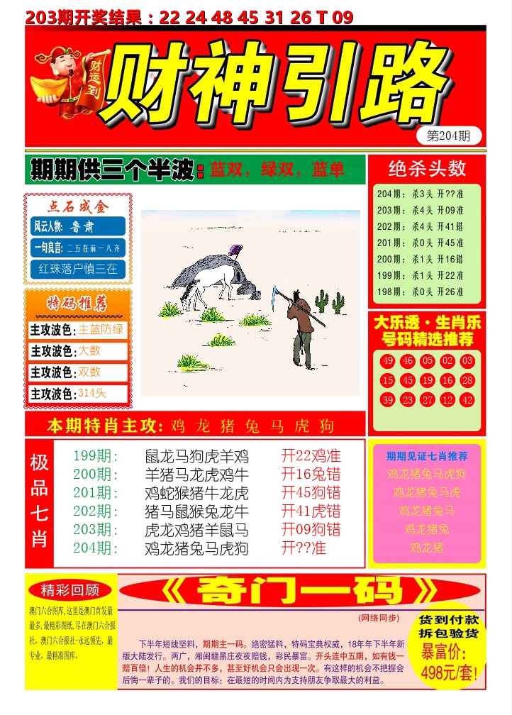 财神引路 第204期
