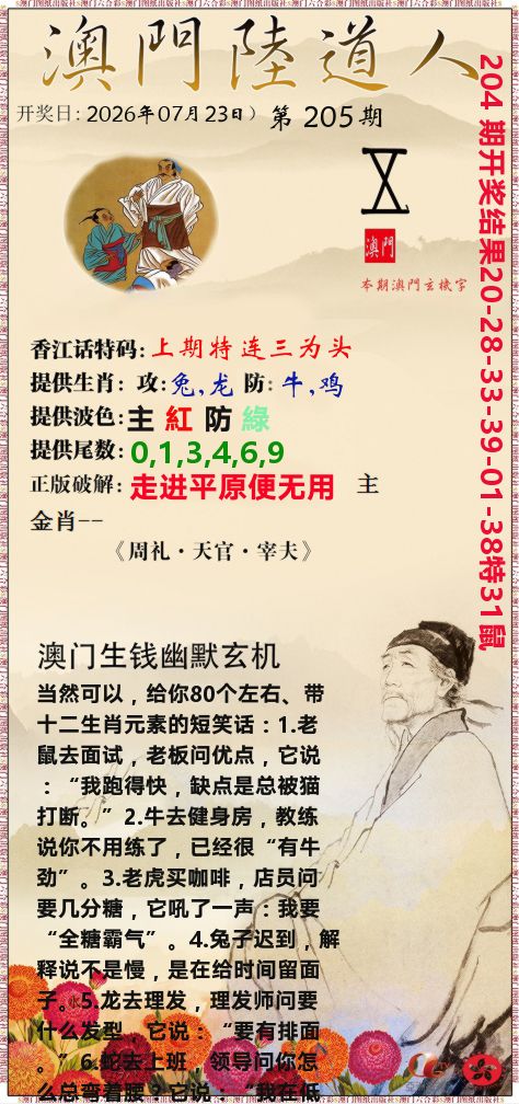 澳门陆道人 第205期
