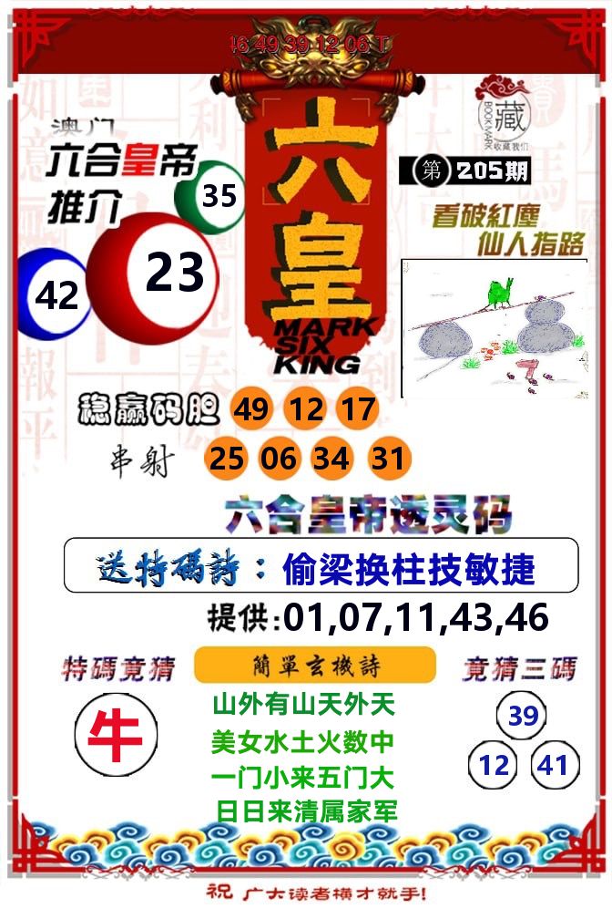 六皇 第205期