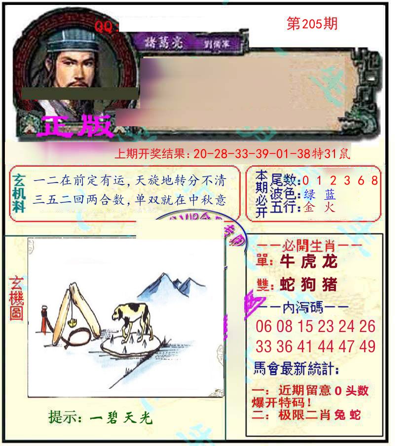 诸葛亮玄机 第205期