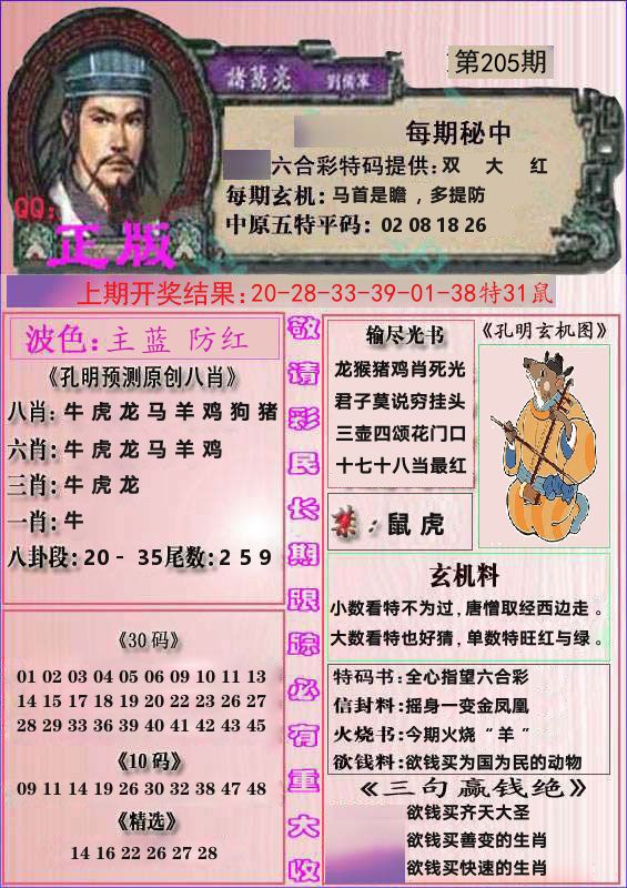 诸葛亮正版 第205期