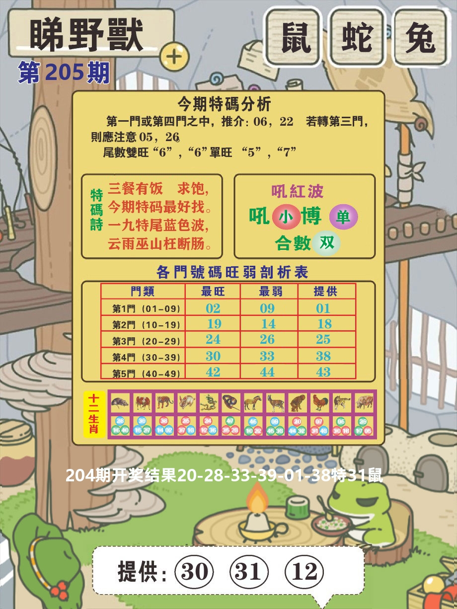澳门彩先知B 第205期