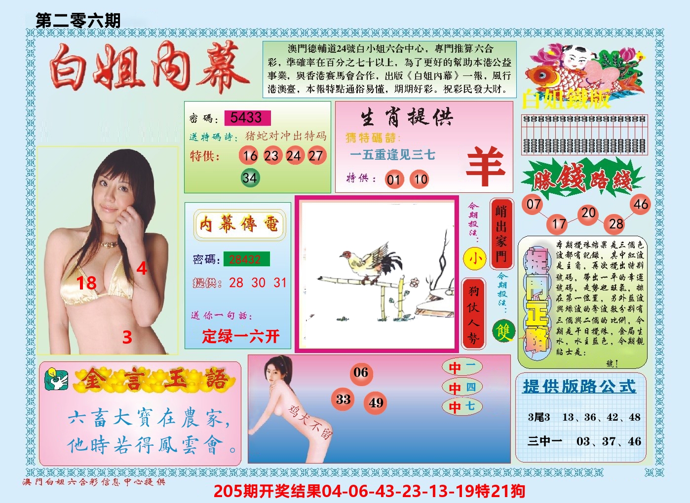 澳门白姐内幕 第206期