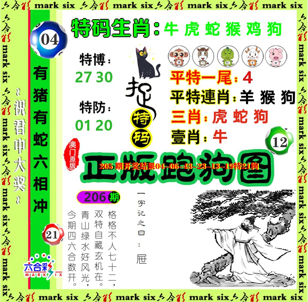 正版跑狗图 第206期
