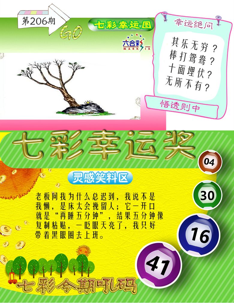 七彩幸运奖 第206期