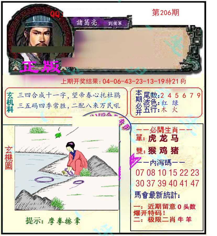 诸葛亮玄机 第206期