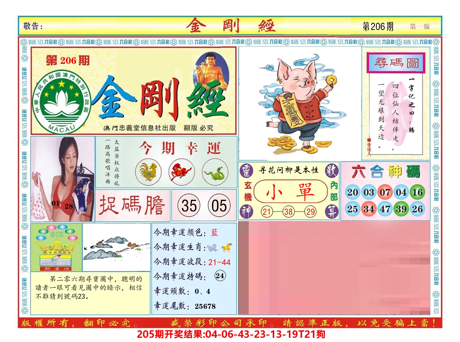 澳门金刚经 第206期