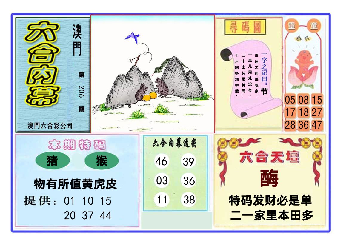六合内幕 第206期