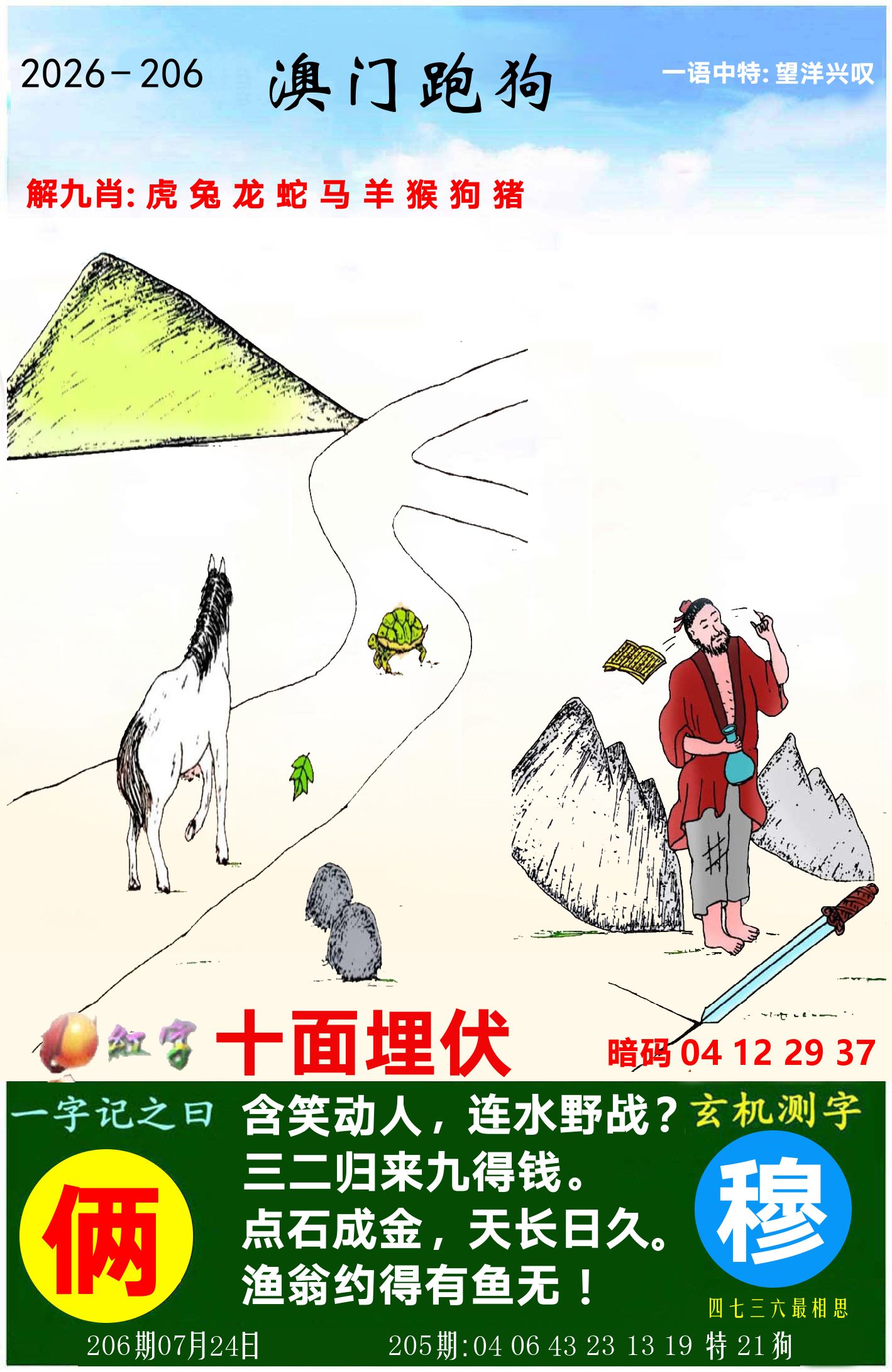 澳门跑狗图 第206期