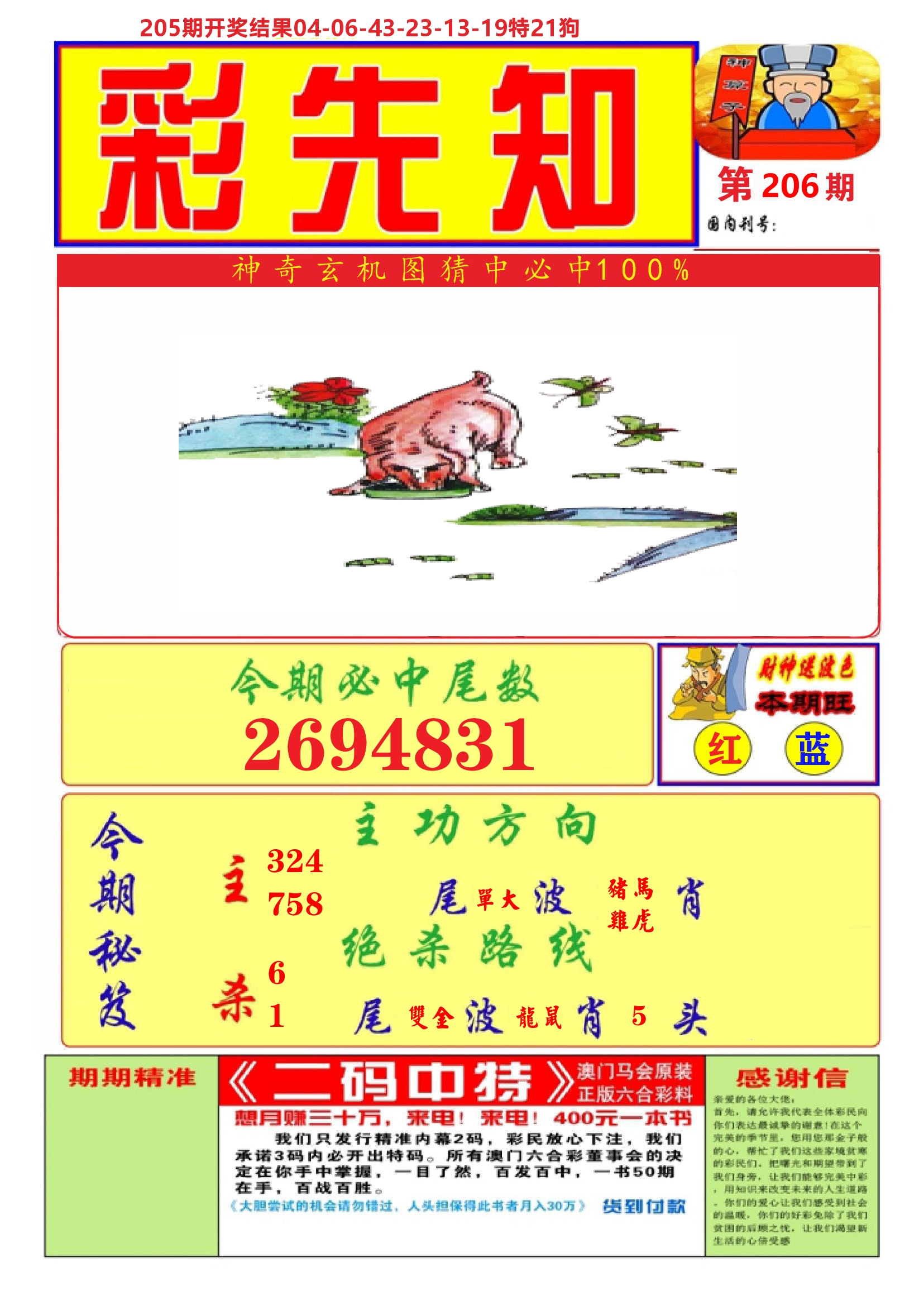 澳门彩先知A 第206期