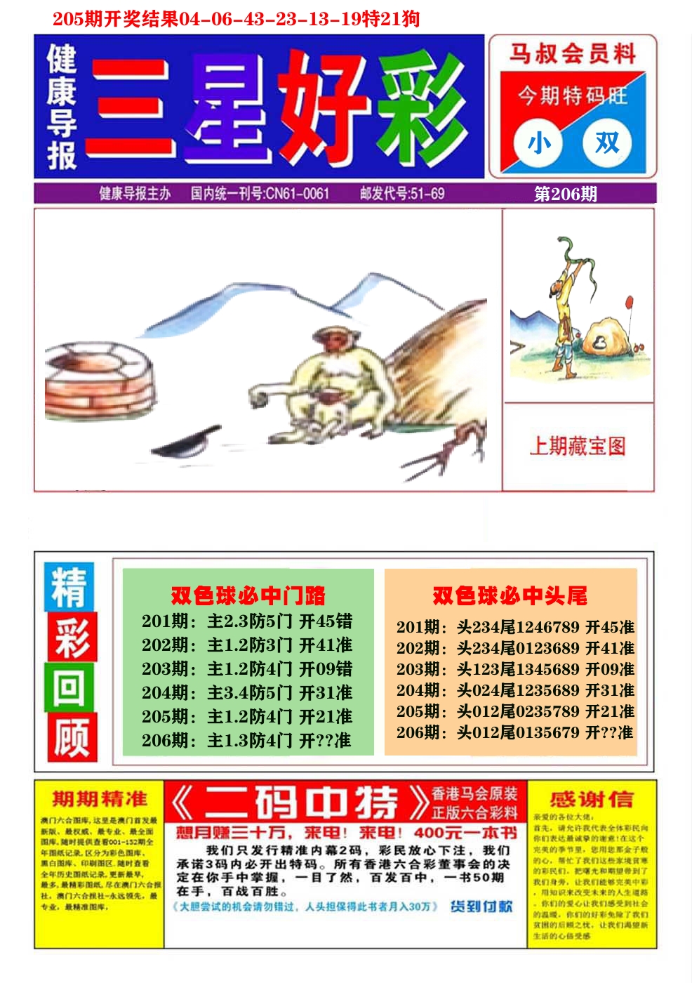澳门三星好彩A 第206期
